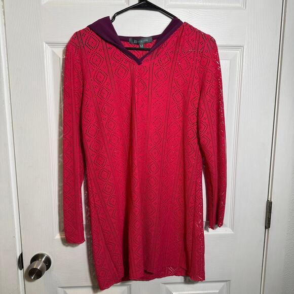 Title Nine Nylon Mesh Hooded Swim Coverup - Picture 1 of 4